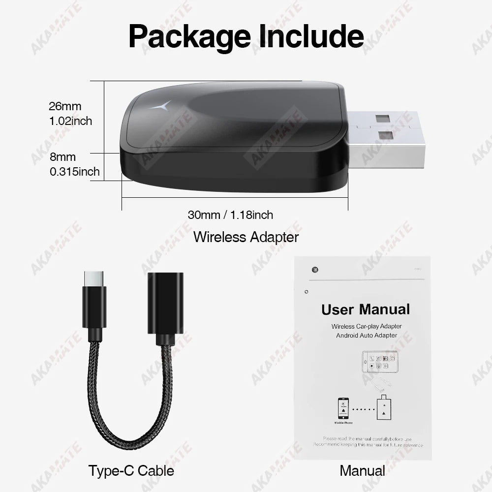 Wireless CarPlay Dongle – 2-in-1 Wireless Android Auto Adapter