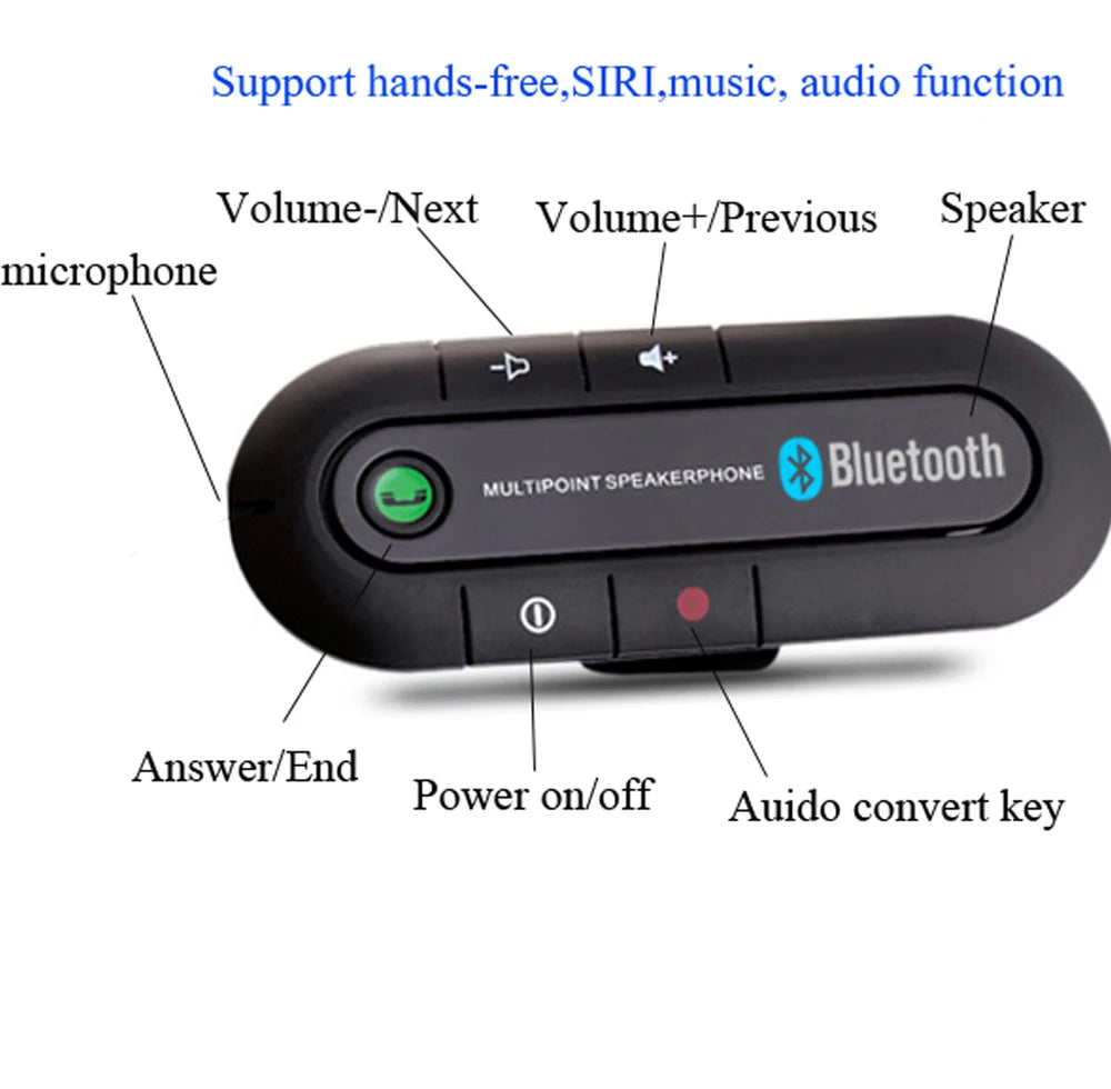 Wireless Handsfree Car Bluetooth Kit – Sun Visor Speakerphone & MP3 Music Player