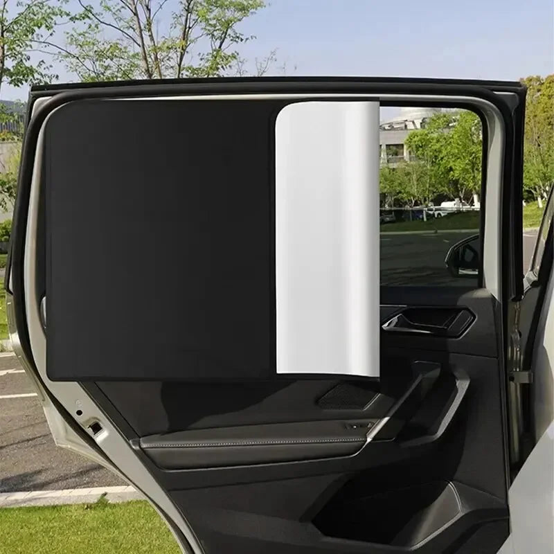 2Pcs Car Side Window Sun Shade – UV Block, Anti-Glare Privacy Curtain for Front/Back Windows