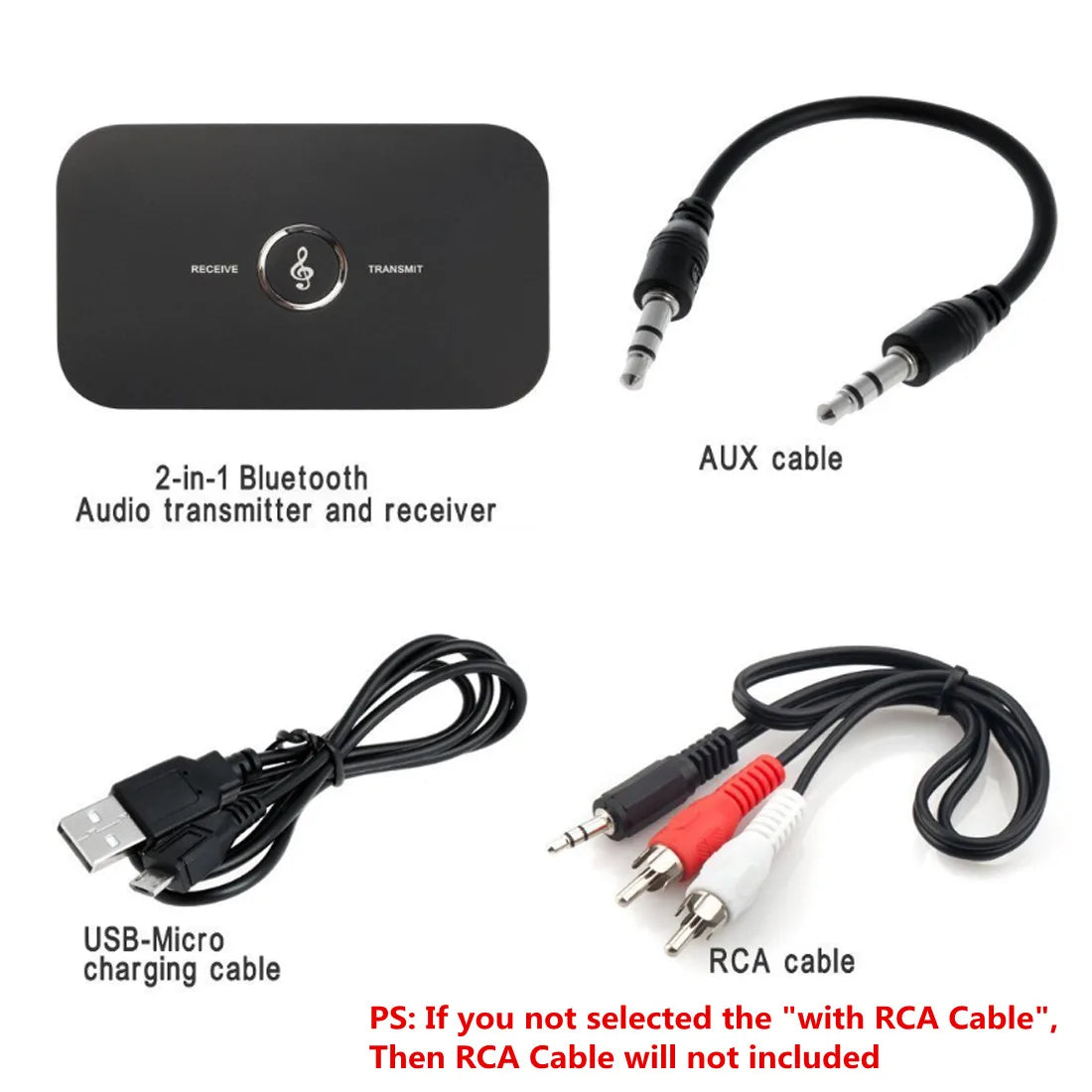 Bluetooth 5.0 Audio Transmitter & Receiver – 3.5mm AUX, RCA, USB Wireless Adapter