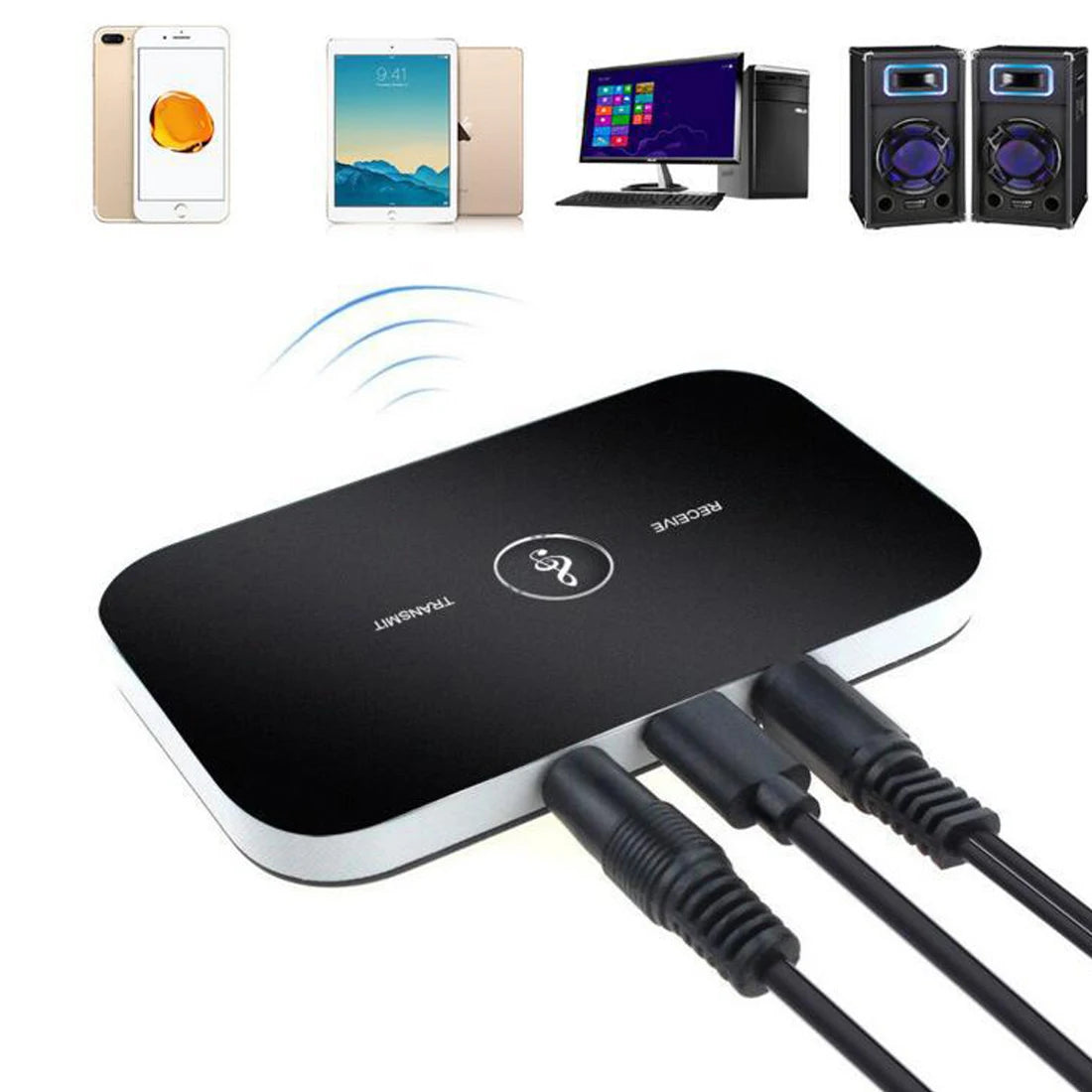 Bluetooth 5.0 Audio Transmitter & Receiver – 3.5mm AUX, RCA, USB Wireless Adapter