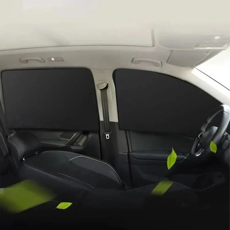 2Pcs Car Side Window Sun Shade – UV Block, Anti-Glare Privacy Curtain for Front/Back Windows