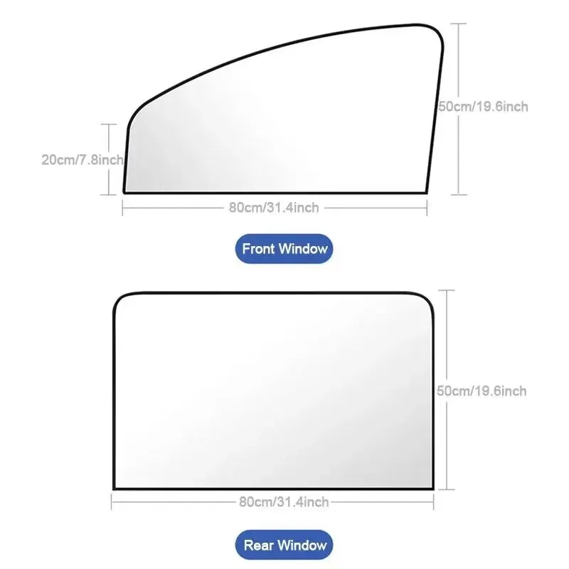 2Pcs Car Side Window Sun Shade – UV Block, Anti-Glare Privacy Curtain for Front/Back Windows