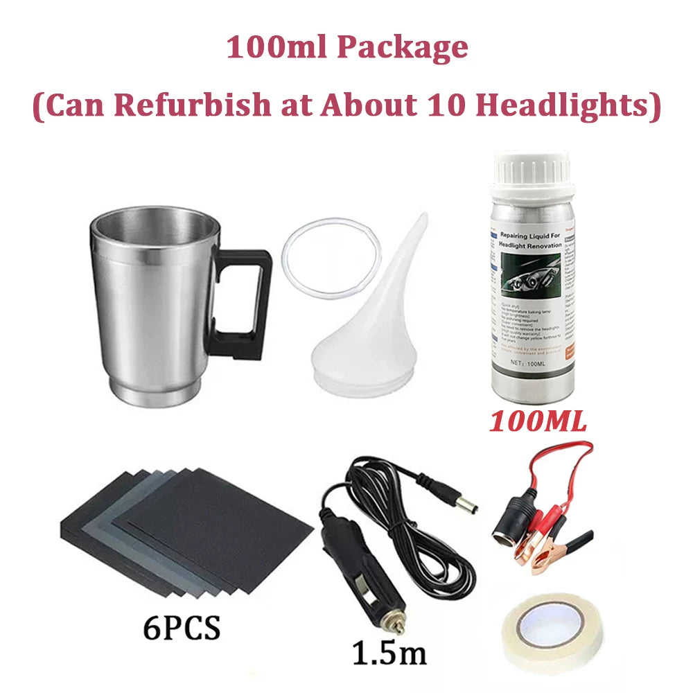 Car Headlight Repair Polish Kit – Restoration & Anti-Scratch Detailing