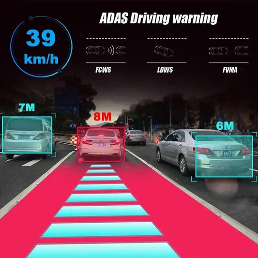Car DVR Dash Cam – Full HD 1080P with ADAS, LDWS & Voice Alarm