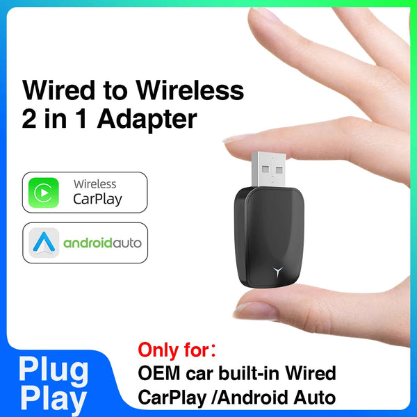 Wireless CarPlay Dongle – 2-in-1 Wireless Android Auto Adapter