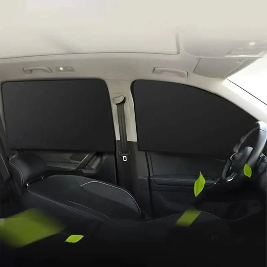 2Pcs Car Side Window Sun Shade – UV Block, Anti-Glare Privacy Curtain for Front/Back Windows