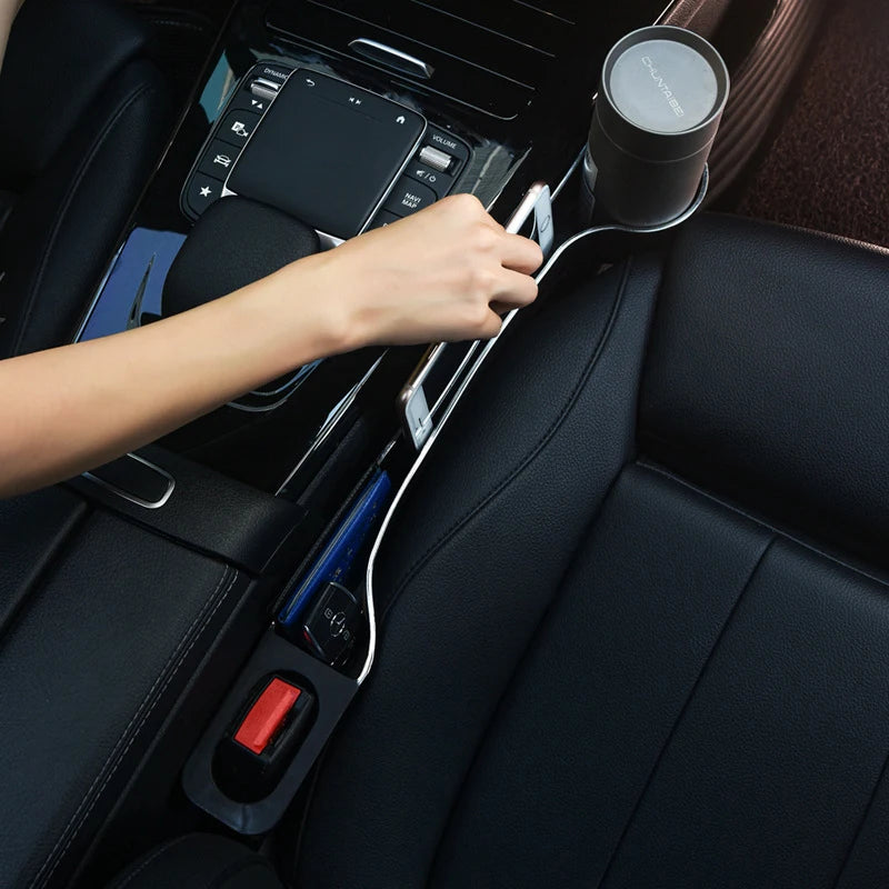 Car Seat Gap Filler Organizer - 2 Pack with Cup & Phone Holder